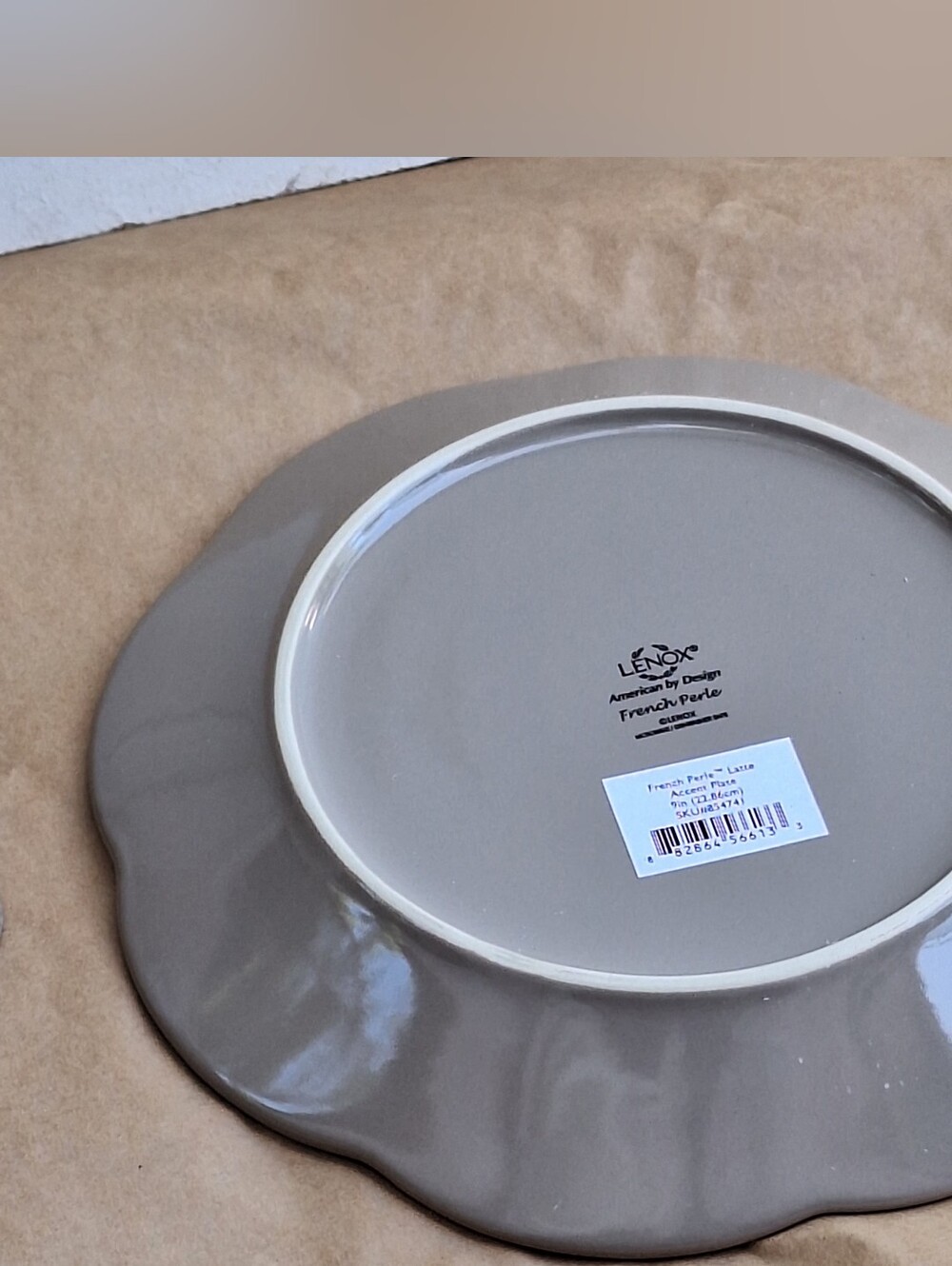 NWT Lenox French Perle Latte bowl 20-ounce & accent plate 9 inches - Picture 4 of 9